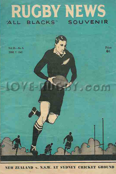 1947 New South Wales v New Zealand  Rugby Programme